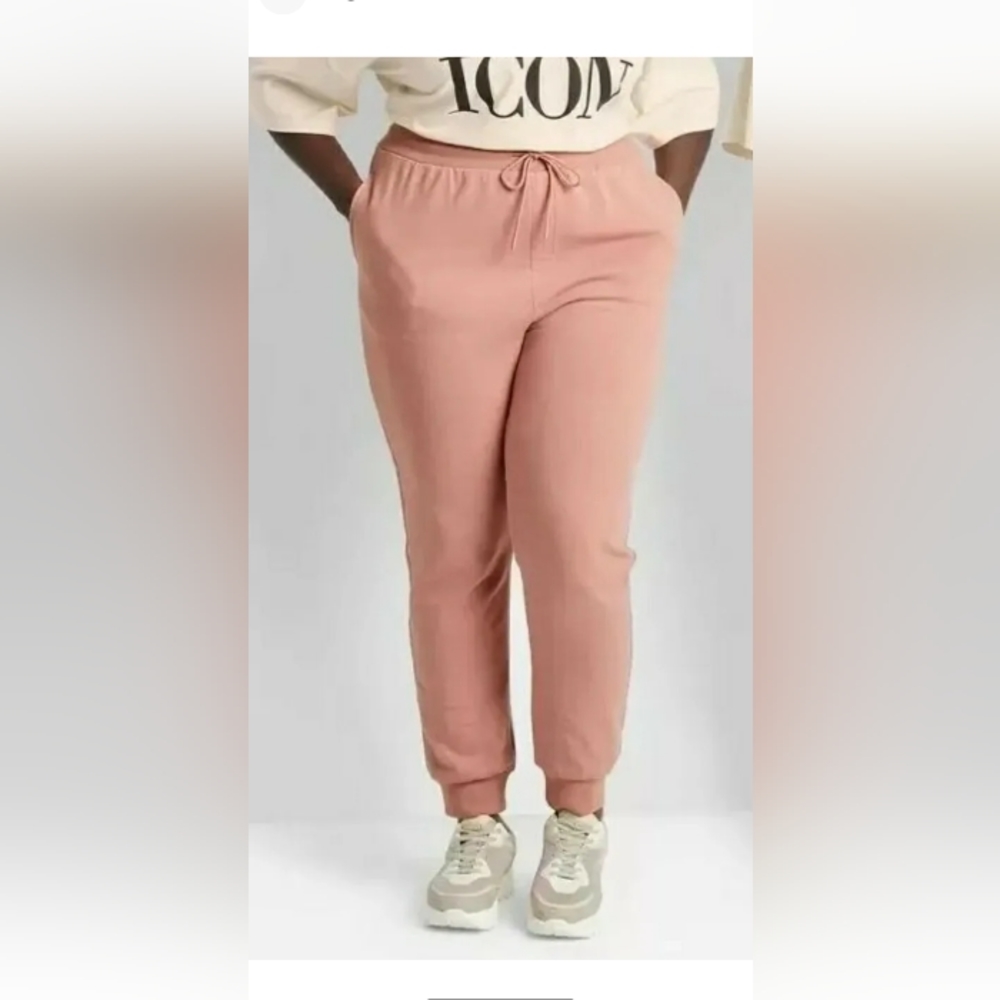 Jolie Noire Fleece Jogger Pants -Size 4X Peach Bud NWT Adult